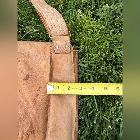 Bed Stu Cobbler Series Genuine Leather Bag with Brass Studded American Flag - Picture 10 of 13